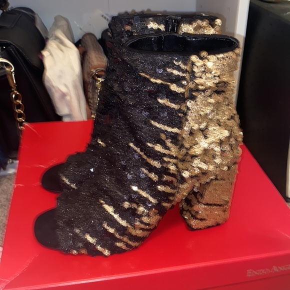 Enzo Angiolini gold and black booties - Picture 3 of 4